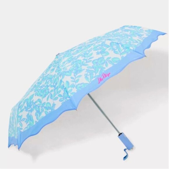 NWT Lilly Pulitzer Jacaranda Blue Simply The Zest Travel Umbrella
